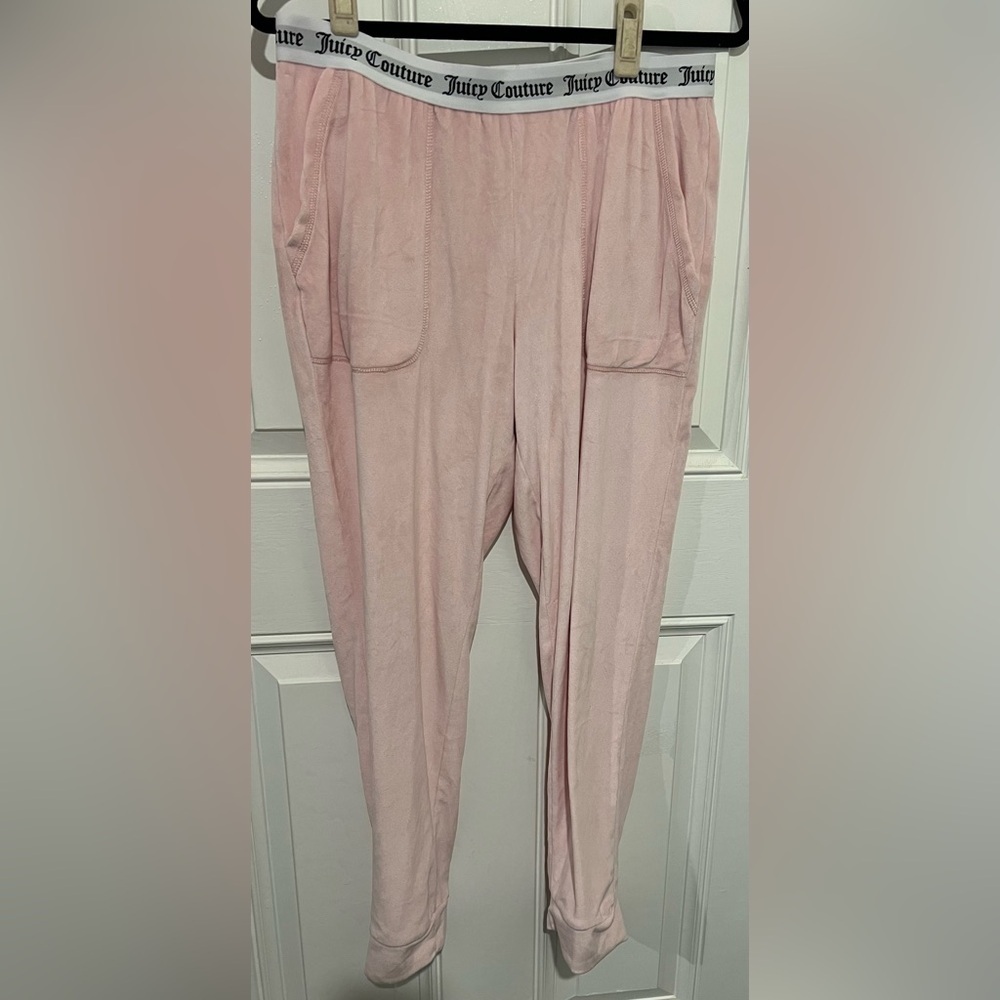 Juicy Couture Velvet Feel Baby Pink Sleep Lounge Pants Joggers Size Medium